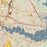 Toms River New Jersey Map Print in Woodblock Style Zoomed In Close Up Showing Details