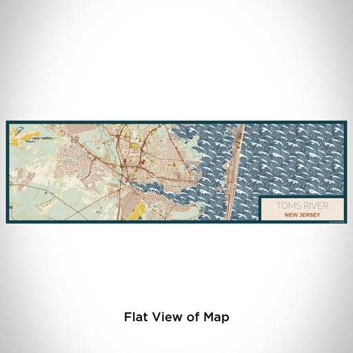 Flat View of Map Custom Toms River New Jersey Map Enamel Mug in Woodblock