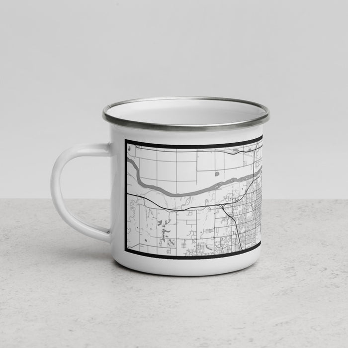 Left View Custom Topeka Kansas Map Enamel Mug in Classic