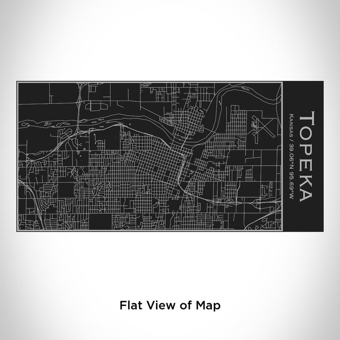 Rendered View of Topeka Kansas Map Engraving on 17oz Stainless Steel Insulated Cola Bottle in Black
