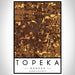 Topeka Kansas Map Print Portrait Orientation in Ember Style With Shaded Background