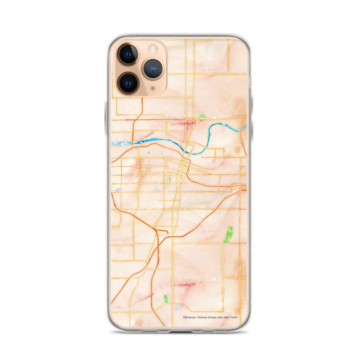 Custom Topeka Kansas Map Phone Case in Watercolor