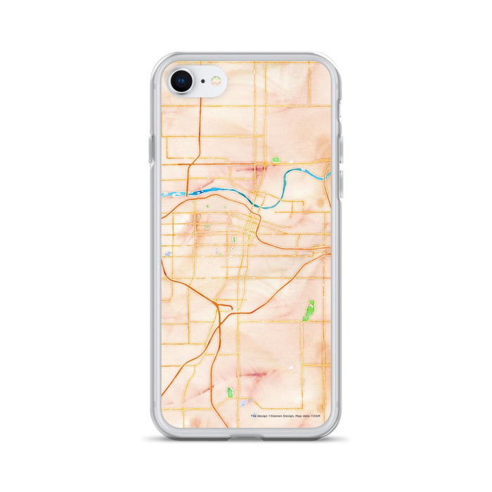 Custom Topeka Kansas Map iPhone SE Phone Case in Watercolor