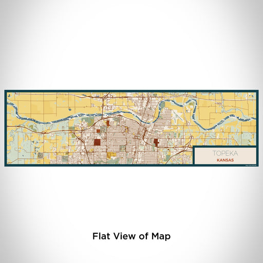 Flat View of Map Custom Topeka Kansas Map Enamel Mug in Woodblock
