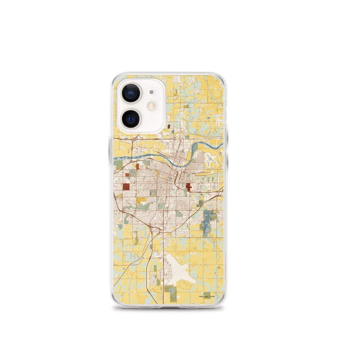 Custom Topeka Kansas Map iPhone 12 mini Phone Case in Woodblock