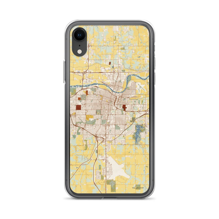 Custom Topeka Kansas Map Phone Case in Woodblock