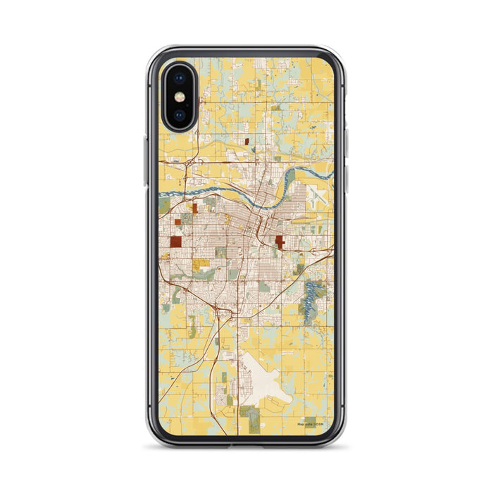 Custom Topeka Kansas Map Phone Case in Woodblock