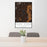 24x36 Topo Pines New Hampshire Map Print Portrait Orientation in Ember Style Behind 2 Chairs Table and Potted Plant