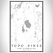 Topo Pines New Hampshire Map Print Portrait Orientation in Classic Style With Shaded Background