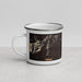 Left View Custom Topo Pines New Hampshire Map Enamel Mug in Ember