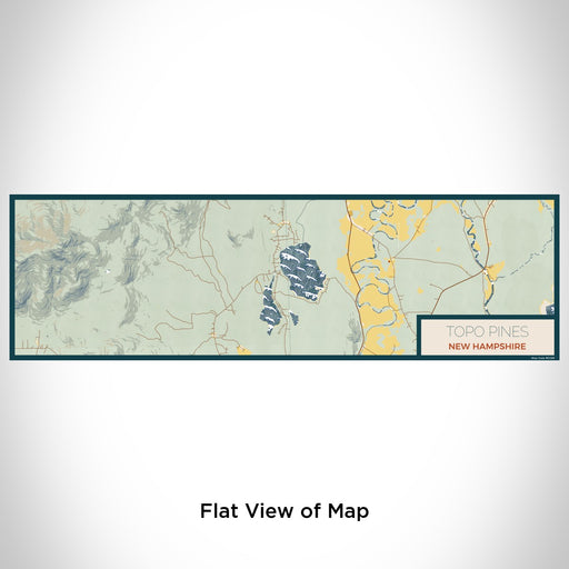 Flat View of Map Custom Topo Pines New Hampshire Map Enamel Mug in Woodblock