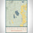 Topo Pines New Hampshire Map Print Portrait Orientation in Woodblock Style With Shaded Background