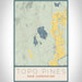 Topo Pines New Hampshire Map Print Portrait Orientation in Woodblock Style With Shaded Background