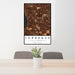 24x36 Torrance California Map Print Portrait Orientation in Ember Style Behind 2 Chairs Table and Potted Plant