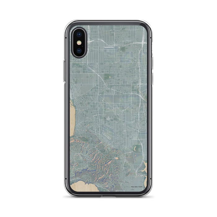 Custom iPhone X/XS Torrance California Map Phone Case in Afternoon