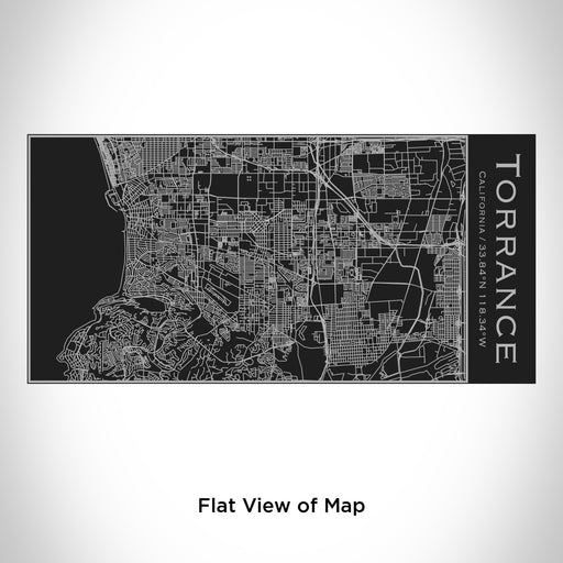 Rendered View of Torrance California Map Engraving on 17oz Stainless Steel Insulated Cola Bottle in Black