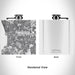 Rendered View of Torrance California Map Engraving on 6oz Stainless Steel Flask in White