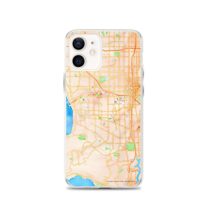 Custom iPhone 12 Torrance California Map Phone Case in Watercolor