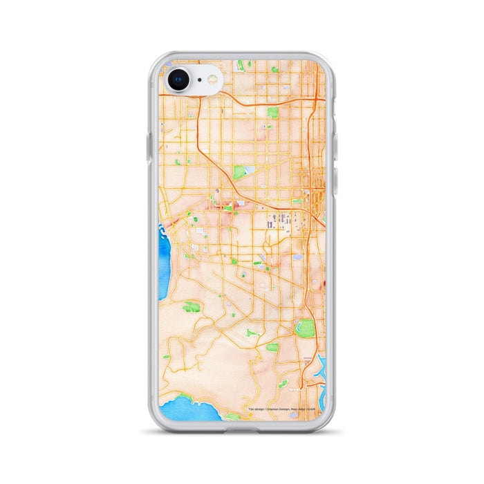 Custom iPhone SE Torrance California Map Phone Case in Watercolor
