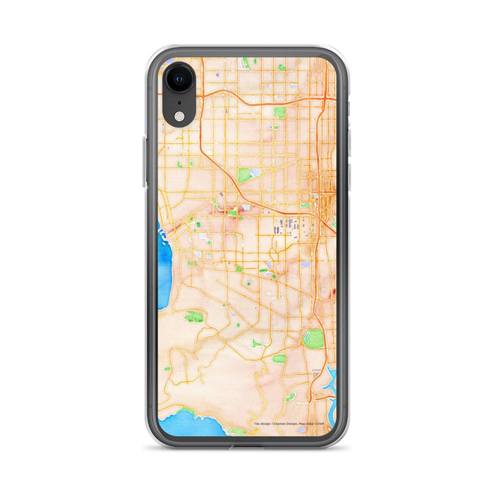 Custom iPhone XR Torrance California Map Phone Case in Watercolor