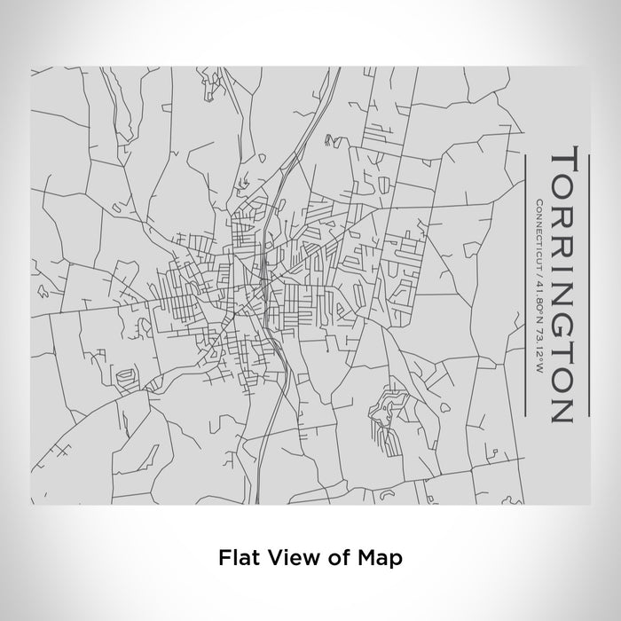 Rendered View of Torrington Connecticut Map Engraving on 20oz Stainless Steel Insulated Bottle with Bamboo Top