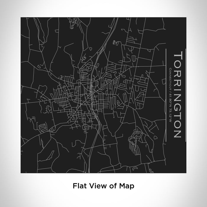 Rendered View of Torrington Connecticut Map Engraving on 17oz Stainless Steel Insulated Tumbler in Black