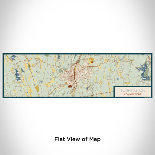 Flat View of Map Custom Torrington Connecticut Map Enamel Mug in Woodblock