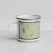 Left View Custom Torrington Connecticut Map Enamel Mug in Woodblock