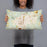 Person holding 20x12 Custom Torrington Connecticut Map Throw Pillow in Woodblock