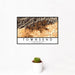12x18 Townsend Tennessee Map Print Landscape Orientation in Ember Style With Small Cactus Plant in White Planter