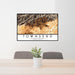 24x36 Townsend Tennessee Map Print Lanscape Orientation in Ember Style Behind 2 Chairs Table and Potted Plant