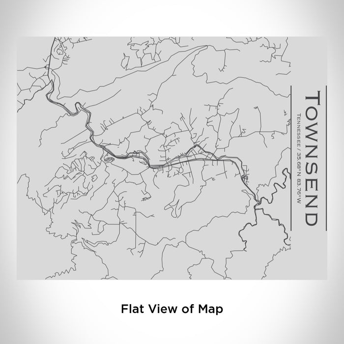 Rendered View of Townsend Tennessee Map Engraving on 20oz Stainless Steel Insulated Bottle with Bamboo Top