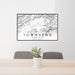 24x36 Townsend Tennessee Map Print Landscape Orientation in Classic Style Behind 2 Chairs Table and Potted Plant