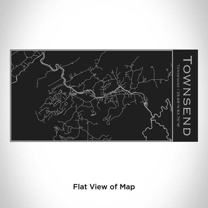 Rendered View of Townsend Tennessee Map Engraving on 17oz Stainless Steel Insulated Cola Bottle in Black