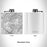 Rendered View of Townsend Tennessee Map Engraving on 6oz Stainless Steel Flask in White