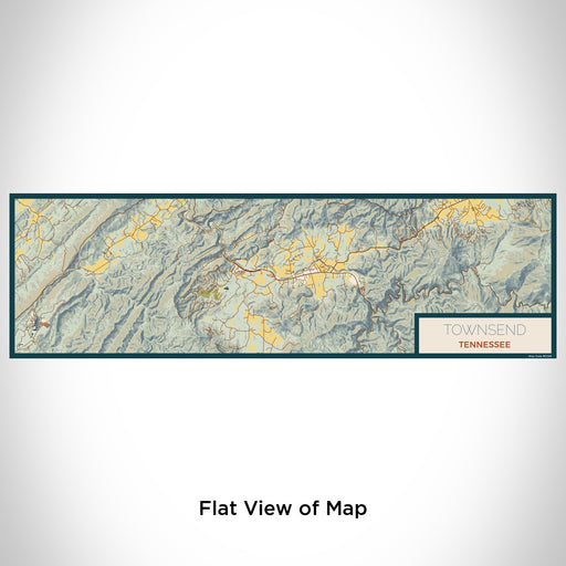 Flat View of Map Custom Townsend Tennessee Map Enamel Mug in Woodblock