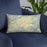 Custom Townsend Tennessee Map Throw Pillow in Woodblock on Blue Colored Chair