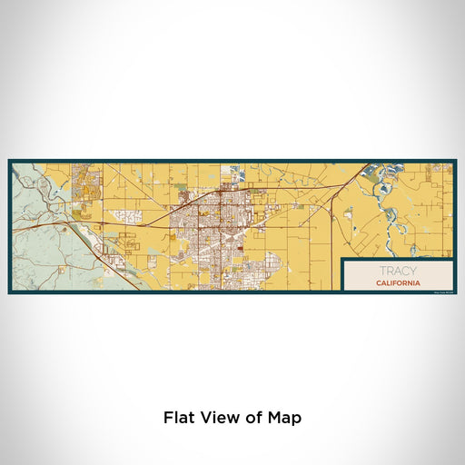 Flat View of Map Custom Tracy California Map Enamel Mug in Woodblock