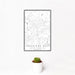 12x18 Travelers Rest South Carolina Map Print Portrait Orientation in Classic Style With Small Cactus Plant in White Planter