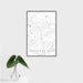 16x24 Travelers Rest South Carolina Map Print Portrait Orientation in Classic Style With Tropical Plant Leaves in Water