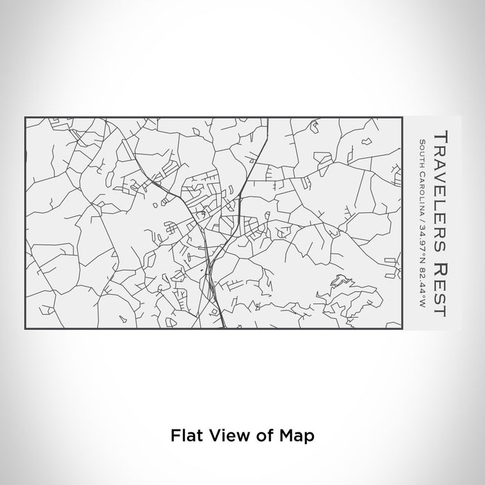 Rendered View of Travelers Rest South Carolina Map Engraving on 17oz Stainless Steel Insulated Cola Bottle in White