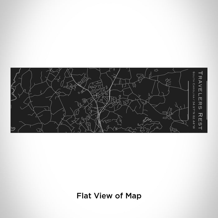 Rendered View of Travelers Rest South Carolina Map Engraving on 10oz Stainless Steel Insulated Cup with Sliding Lid in Black