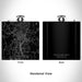 Rendered View of Travelers Rest South Carolina Map Engraving on 6oz Stainless Steel Flask in Black