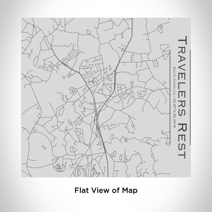 Rendered View of Travelers Rest South Carolina Map Engraving on 17oz Stainless Steel Insulated Tumbler