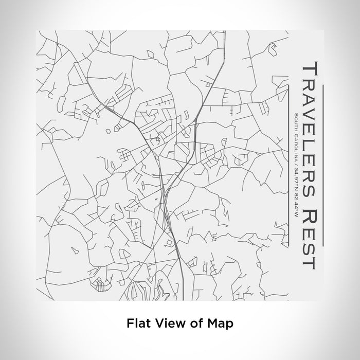 Rendered View of Travelers Rest South Carolina Map Engraving on 17oz Stainless Steel Insulated Tumbler in White