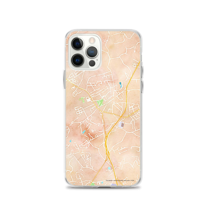 Custom Travelers Rest South Carolina Map iPhone 12 Pro Phone Case in Watercolor