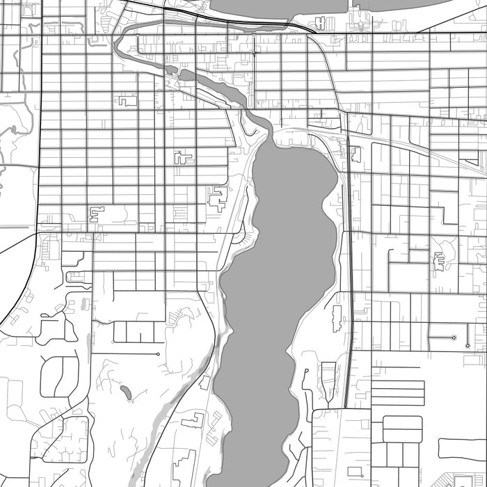 Traverse City Michigan Map Print in Classic Style Zoomed In Close Up Showing Details