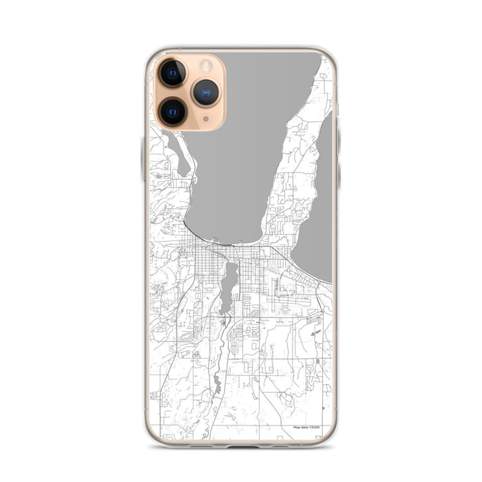 Custom iPhone 11 Pro Max Traverse City Michigan Map Phone Case in Classic