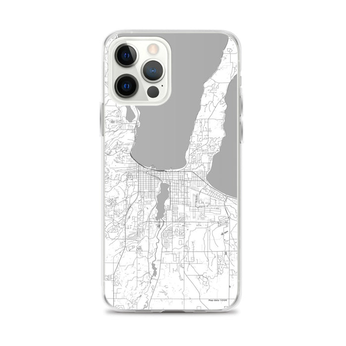 Custom iPhone 12 Pro Max Traverse City Michigan Map Phone Case in Classic