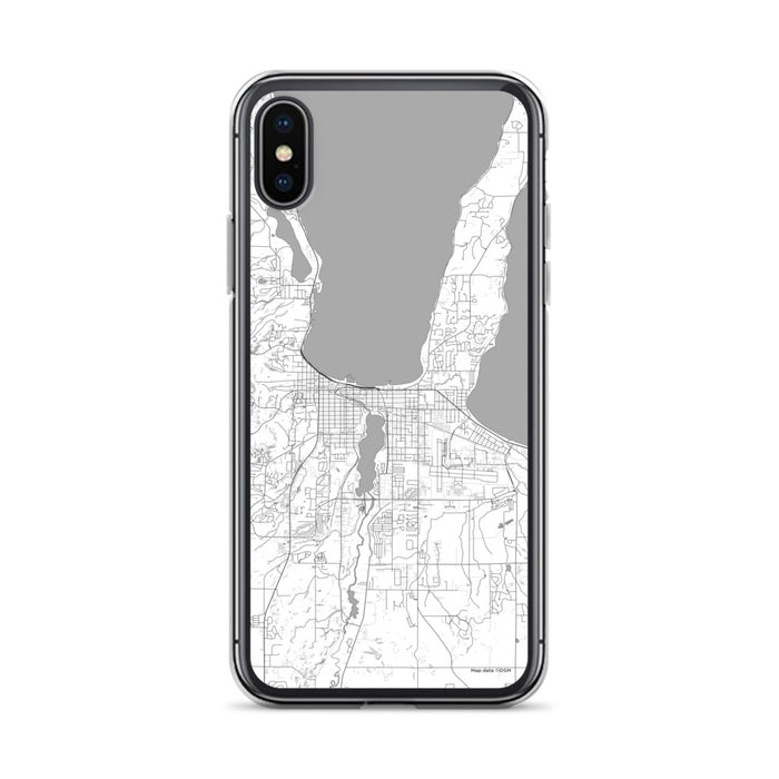 Custom iPhone X/XS Traverse City Michigan Map Phone Case in Classic